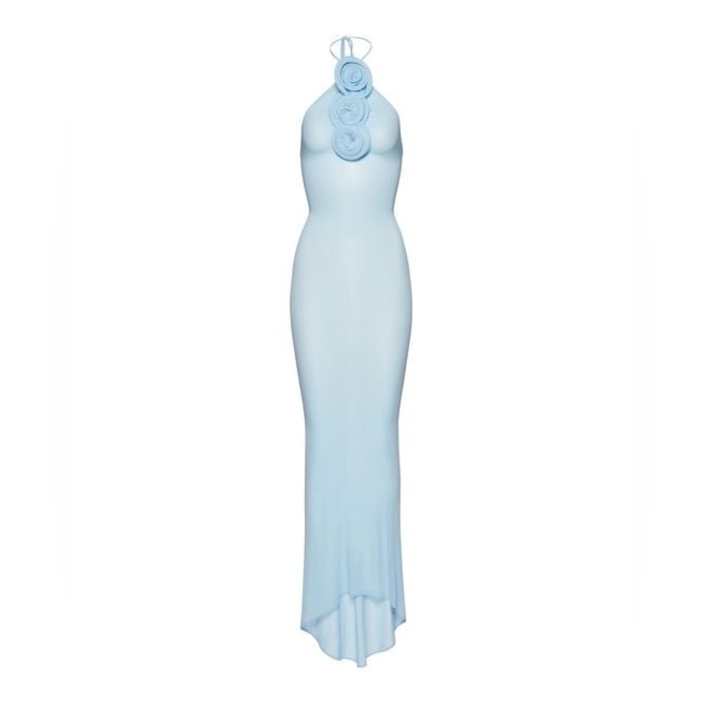 New NWT Magda Butrym Maxi Halter Dress in baby blue size 36